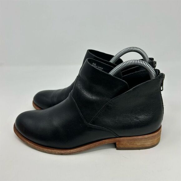 Kork-Ease Ryder Women's Black Leather Ankle Booties Size 6.5 Back Zipper - Picture 7 of 14